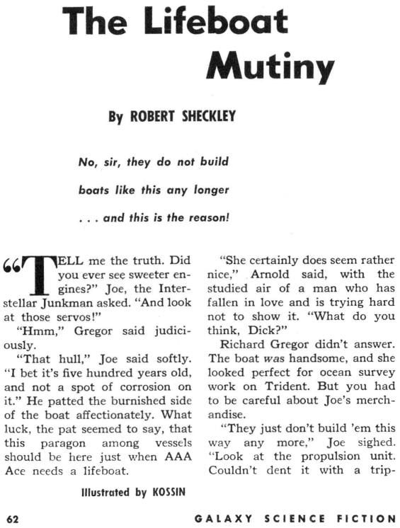Galaxy Magazine - April 1955 - The Lifeboat Mutiny by Robert Sheckley
