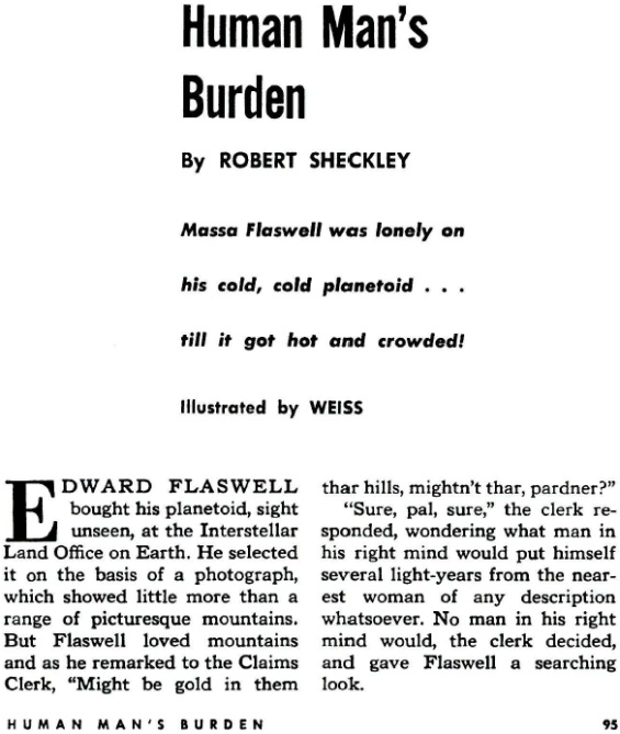 Human Man's Burden by Robert Sheckley - Page 95 - Galaxy Science Fiction magazine, September 1956