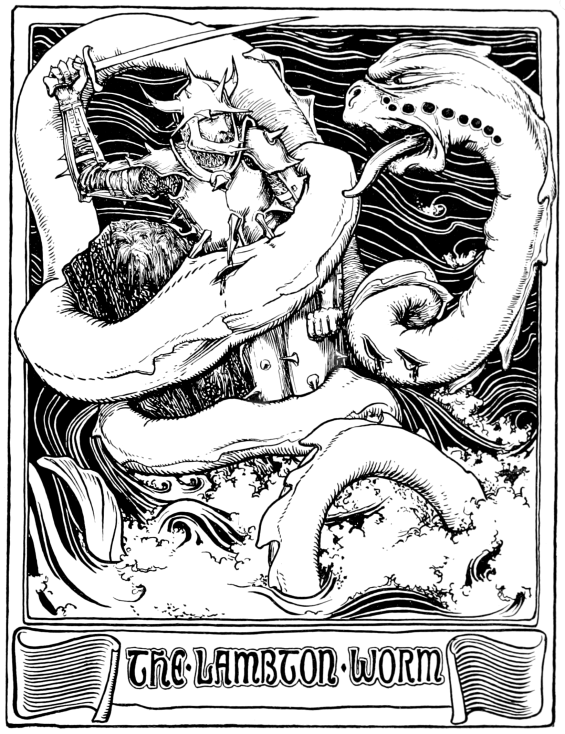 Lambton Worm - Illustration from More English Fairy Tales