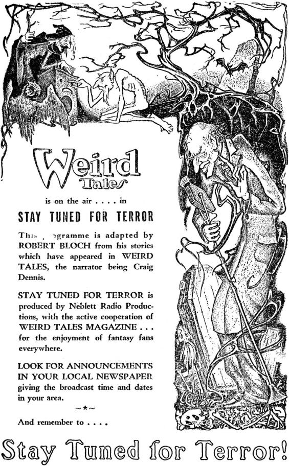 Stay Tuned For Terror - illustration by Dolgov from Weird Tales, September 1945