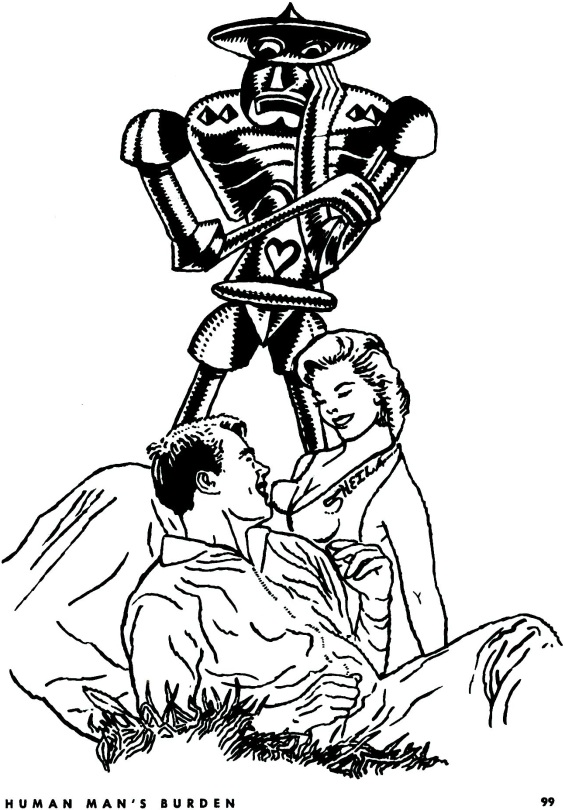 Human Man's Burden by Robert Sheckley - ilustration by Weiss