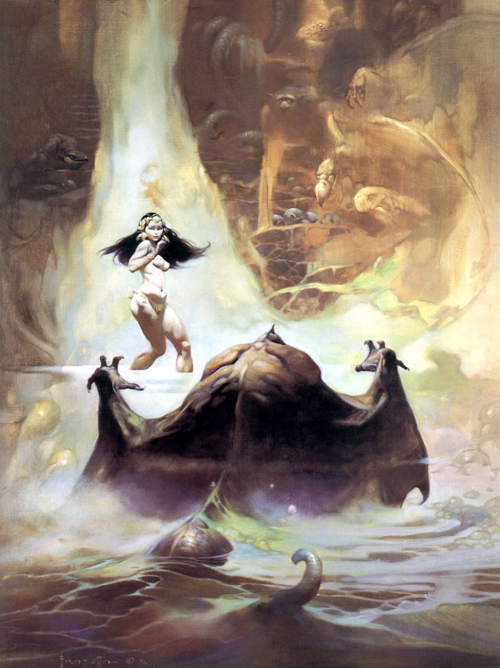 At The Earth's Core - Frank Frazetta cover illustration