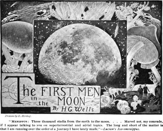 Cosmopolitan Magazine (Nov., 1900 - June, 1901). H. G. Wells' "The First Men in the Moon."  illustrations by E. Hering