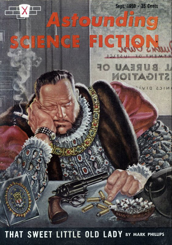 Astounding Science Fiction Magazine September 1959 That Sweet Little Old Lady by Mark Phillips