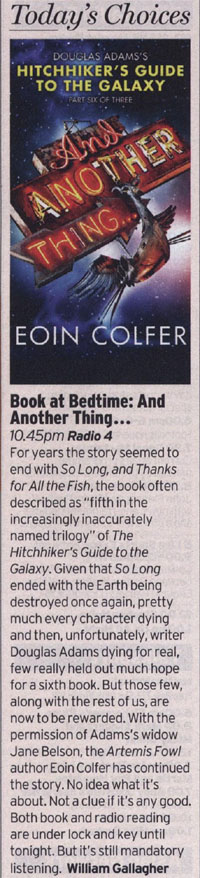 Radio Times - Today's Pick - And Another Thing... (William Gallagher)