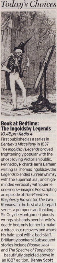 Radio Times - The Ingoldsby Legends - reviewed by Danny Scott