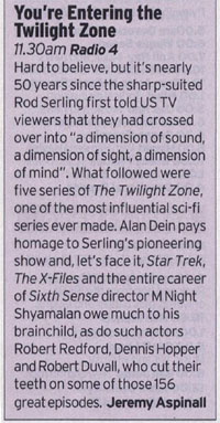 You're Entering The Twilight Zone (Radio Times - Jeremy Aspinall)