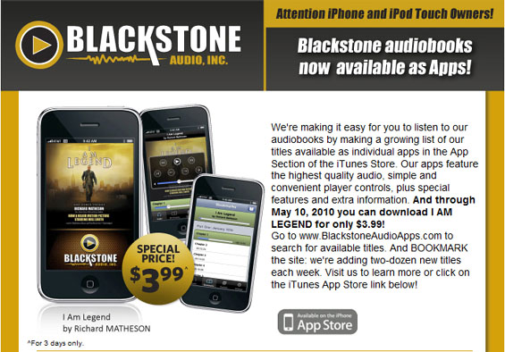 Blackstone Audio Apps: I Am Legend by Richard Matheson