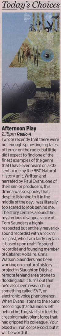 Radio Times - Afternoon Play: The Ditch 