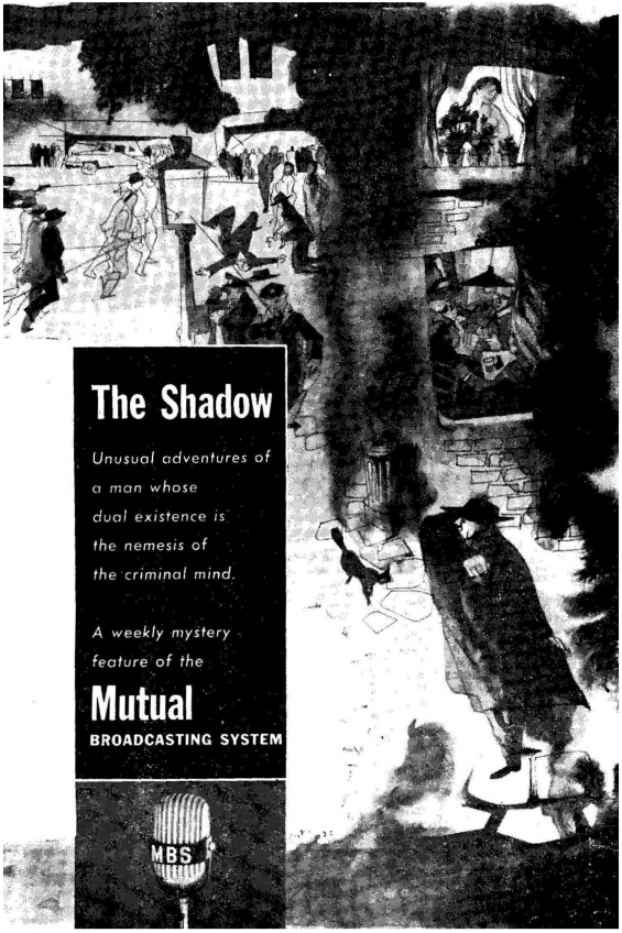 Ad for The Shadow radio show (on the Mutual Network) from the January 1954 issue of Astounding