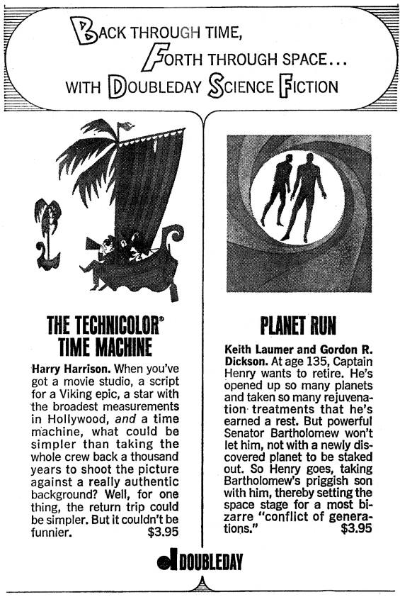 Advertizement for The Technicolor Time Machine from Galaxy Oct. 1967