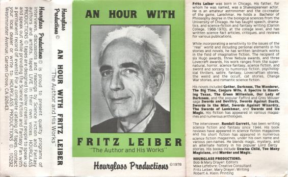 Hourglass Productions - An Hour With Fritz Leiber