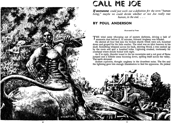 Astounding Science Fiction - Call Me Joe - Pages 4 and 5 Illustrations