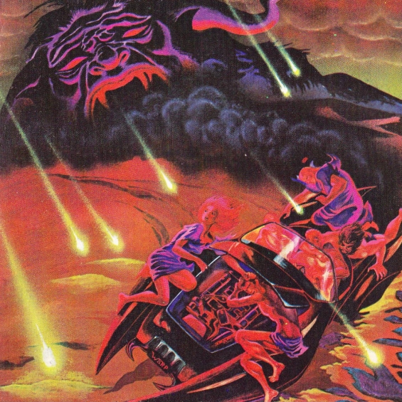 Cover for Galaxy, October 1975 - Illusted by Richard Pini and Wendy Pini (INFERNO by Larry Niven and Jerry Pournelle)