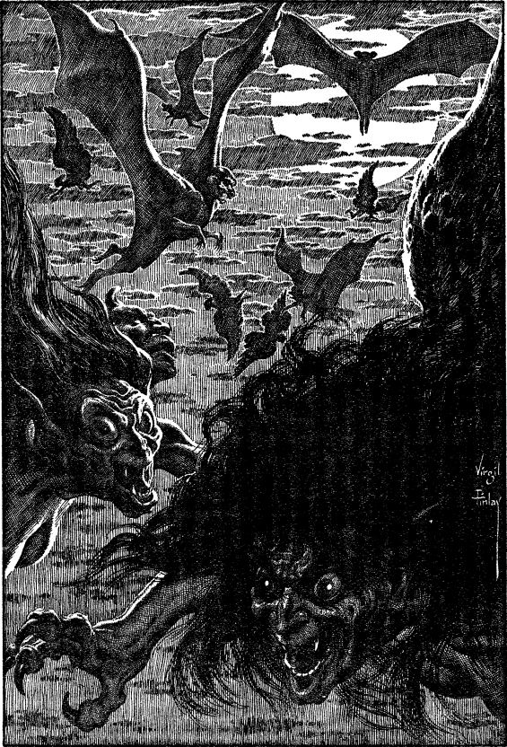 Hallowe'en In A Suburb by H. P. Lovecraft - illustration by Virgil Finlay
