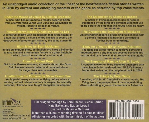 INFINIVOX - The Year's Top Ten Tales Of Science Fiction - Volume 3 - BACK COVER