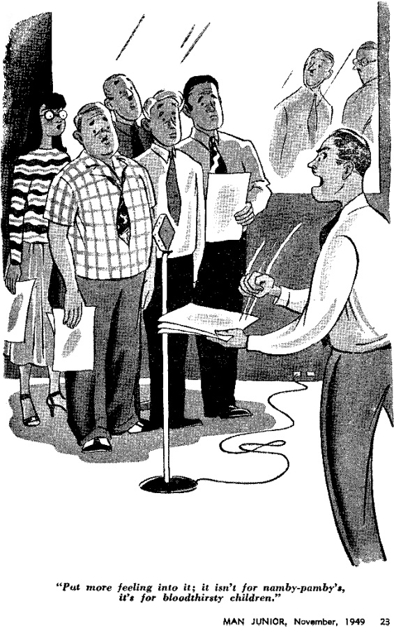 Cartoon from Man Junior, November 1949 (cartoonist uncredited)