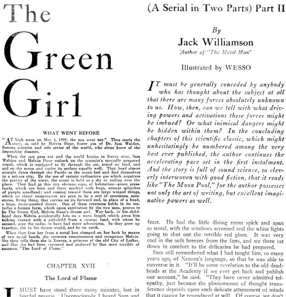 Amazing Stories April 1930 - Page 61 - The Green Girl by Jack Williamson