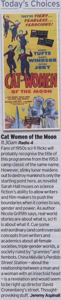 Radio Times review (by Jeremy Aspinall) of Cat Women Of The Moon