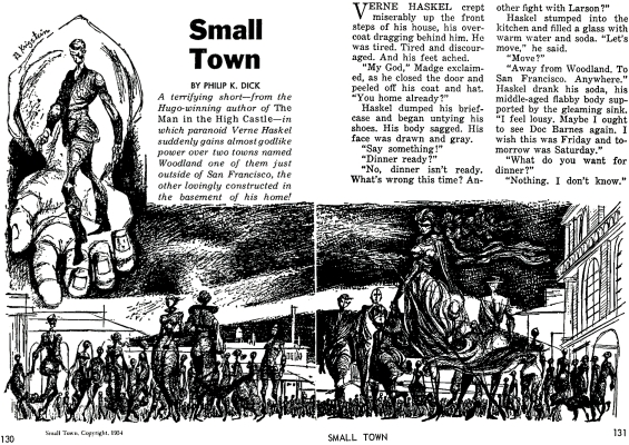Small Town by Philip K. Dick second publication in the April 1967 issue of Amazing Stories