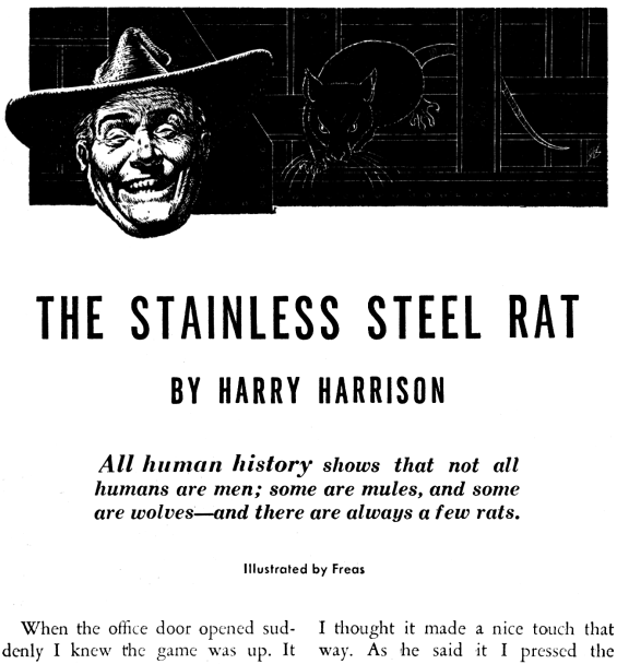 The Stainless Steel Rat - Illustrated by Frank Kelly Freas - from Astounding Science Fiction, August 1957