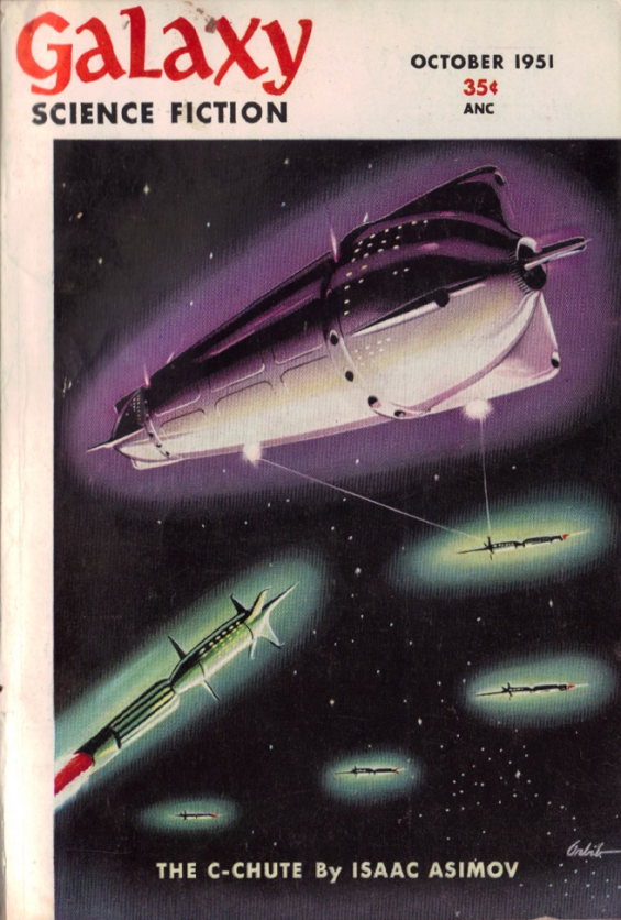 The C-Chute by Isaac Asimov - Cover from the October 1951 issue of Galaxy Magazine