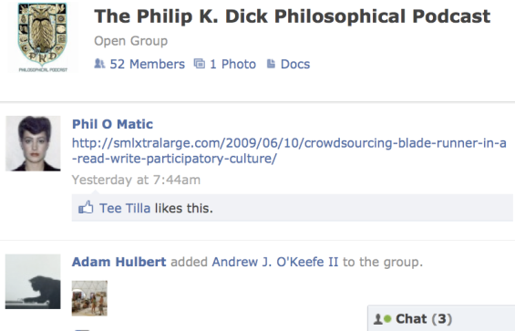 PKD Philosophy Podcast Facebook page
