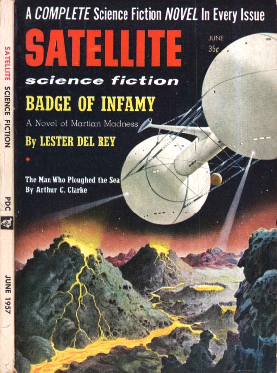 Satellite Science Fiction, June 1957 - cover illustration by Alex Schomburg