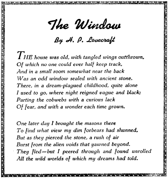 The Window by H.P. Lovecraft