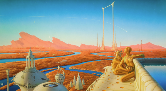 The Martian Chronicles illustration by Michael Whelan