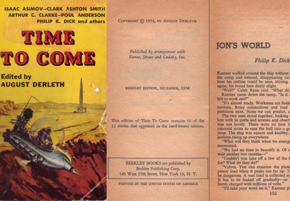 Time To Come (1954) - includes Jon's World by Philip K. Dick