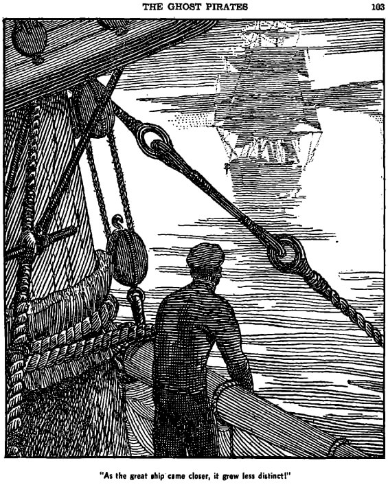 The Ghost Pirates by William Hope Hodgson - illustration by  Lawrence Sterne Stevens
