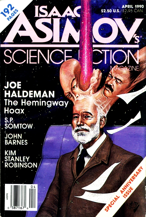 Asimov's 1990-04 - Cover illustration by Wayne Barlowe
