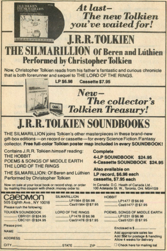 At Last The New Tolkien You've Waited For (Caedmon Audio)