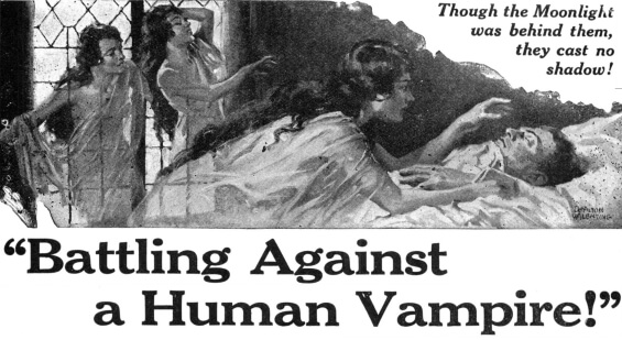 DeAlton Valentine illustration of Dracula from People's Favorite Magazine, February 10, 1919