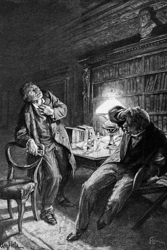Dr. Jekyl And Mr. Hyde - Chapter 9 - The Transformation In Dr. Lanyon's Office - illustration by William Hole