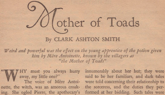 Mother Of Toads by Clark Ashton Smith