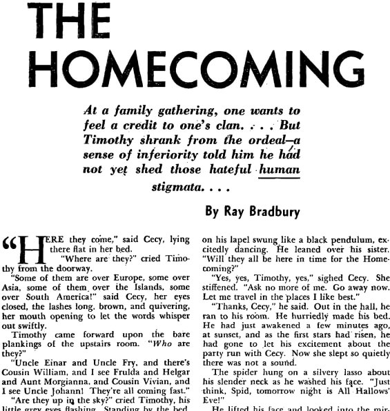 The Homecoming by Ray Bradbury