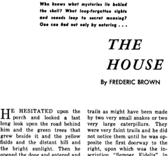 The House by Fredric Brown