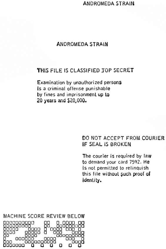title page for The Andromeda Strain