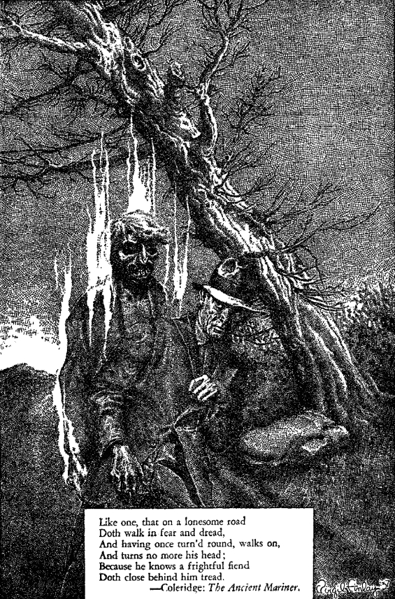 Virgil Finlay illustration of Rime Of The Ancient Mariner