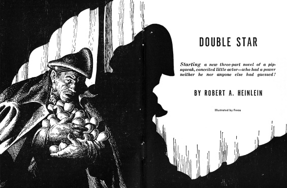 Double Star by Robert A. Heinlein - illustrated by Frank Kelly Freas