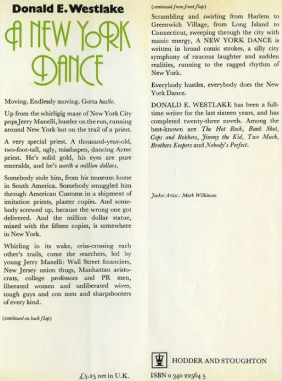 A New York Dance [interior dustjacket] by Donald E. Westlake
