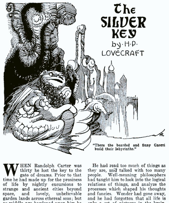 Hugh Rankin illustration for The Silver Key by H.P. Lovecraft