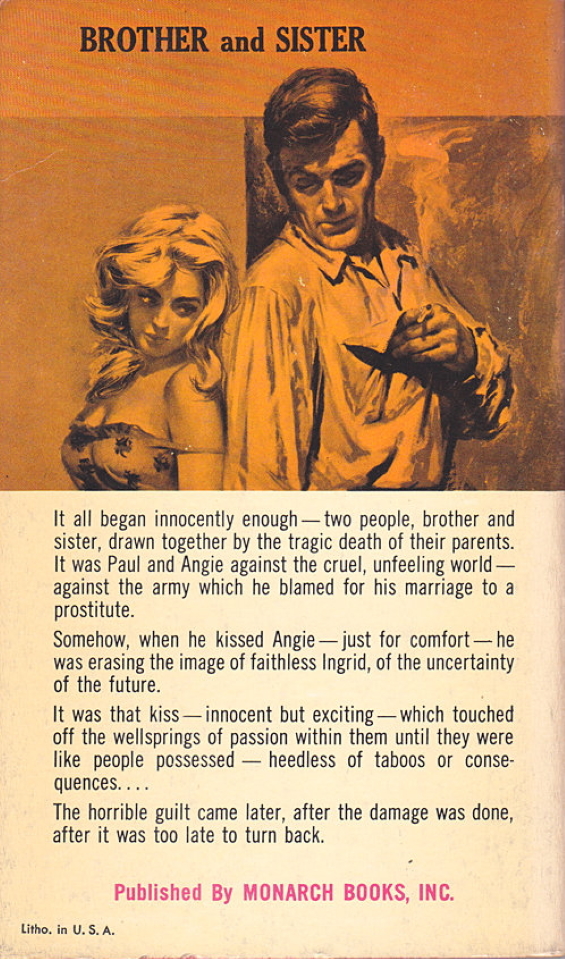 MONARCH BOOKS - Brother And Sister by Donald E. Westlake (1961) BACK COVER5