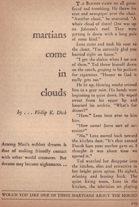 Martians Come In Clouds by Philip K. Dick