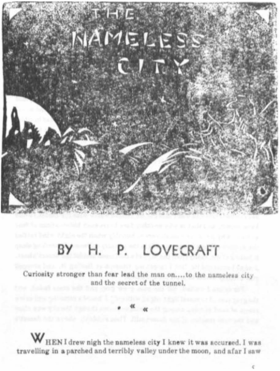 The Nameless City by H.P. Lovecraft