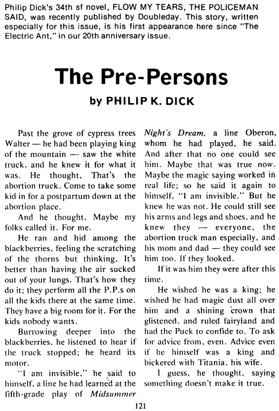 The Pre-Persons by Philip K. Dick