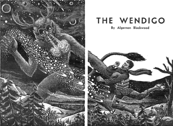 The Wendigo art by Matt Fox from FAMOUS FANTASTIC MYSTERIES