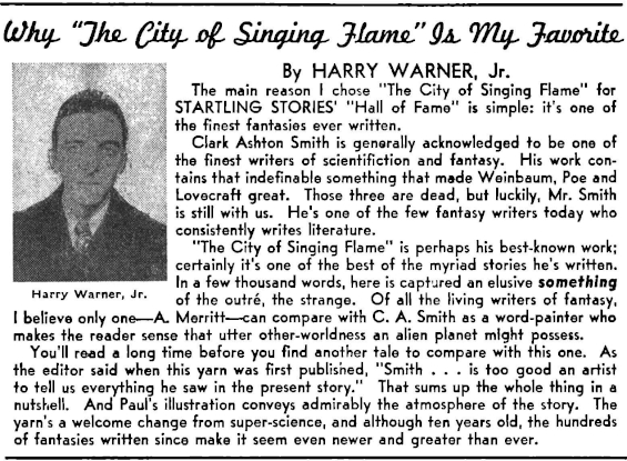 Why The City Of The Singing Flame Is My Favorite by Harry Warner, Jr.